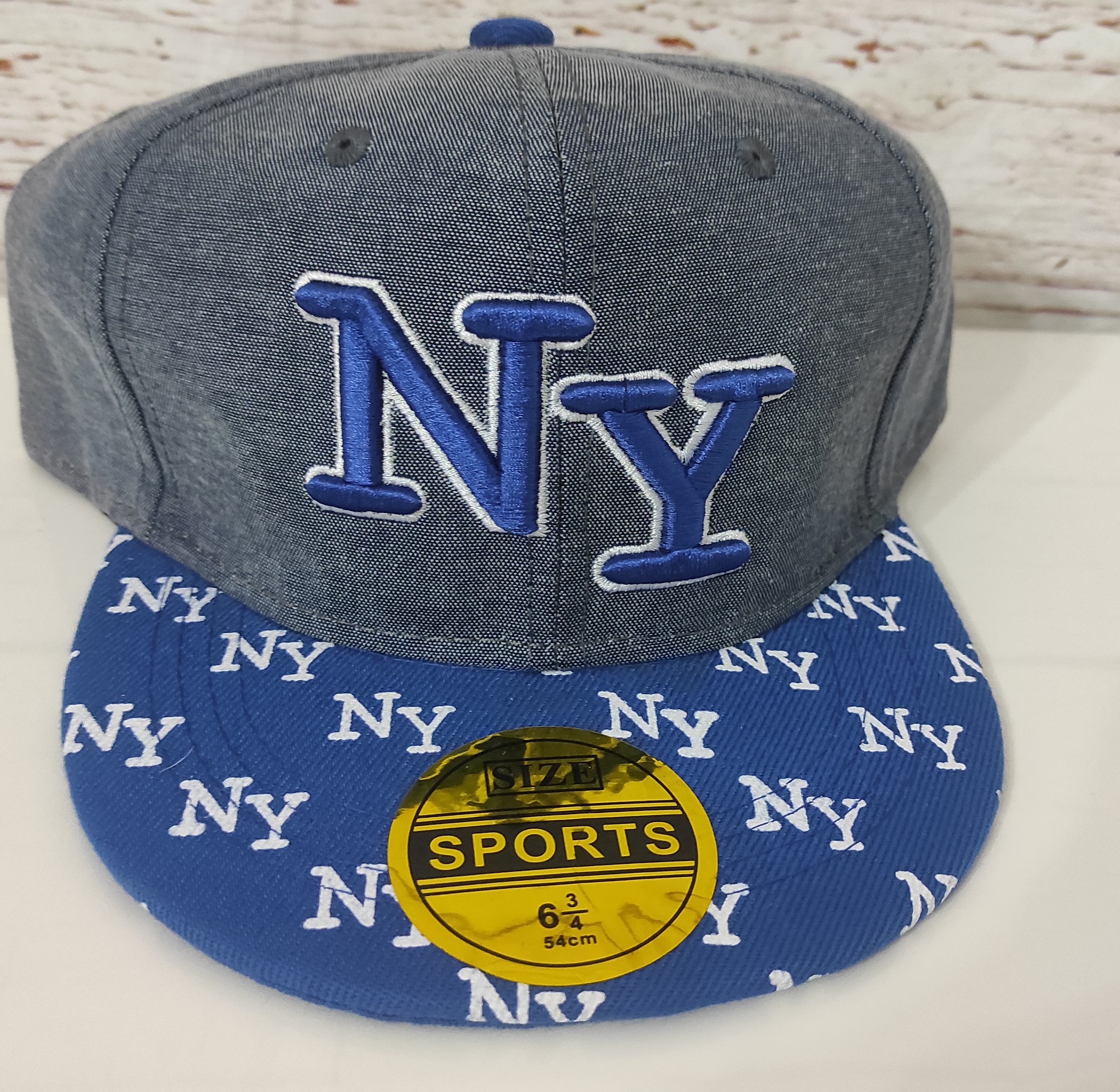 Kšiltovka NY písmenka modrá vel. 54 snapback