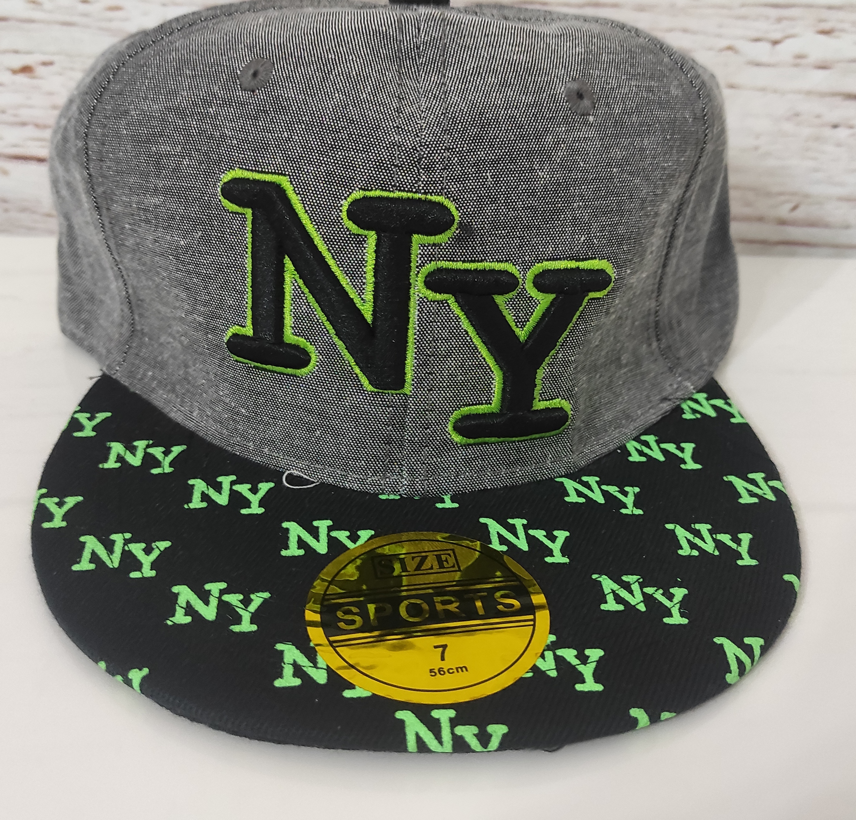 Kšiltovka NY písmenka zelená vel. 56 snapback