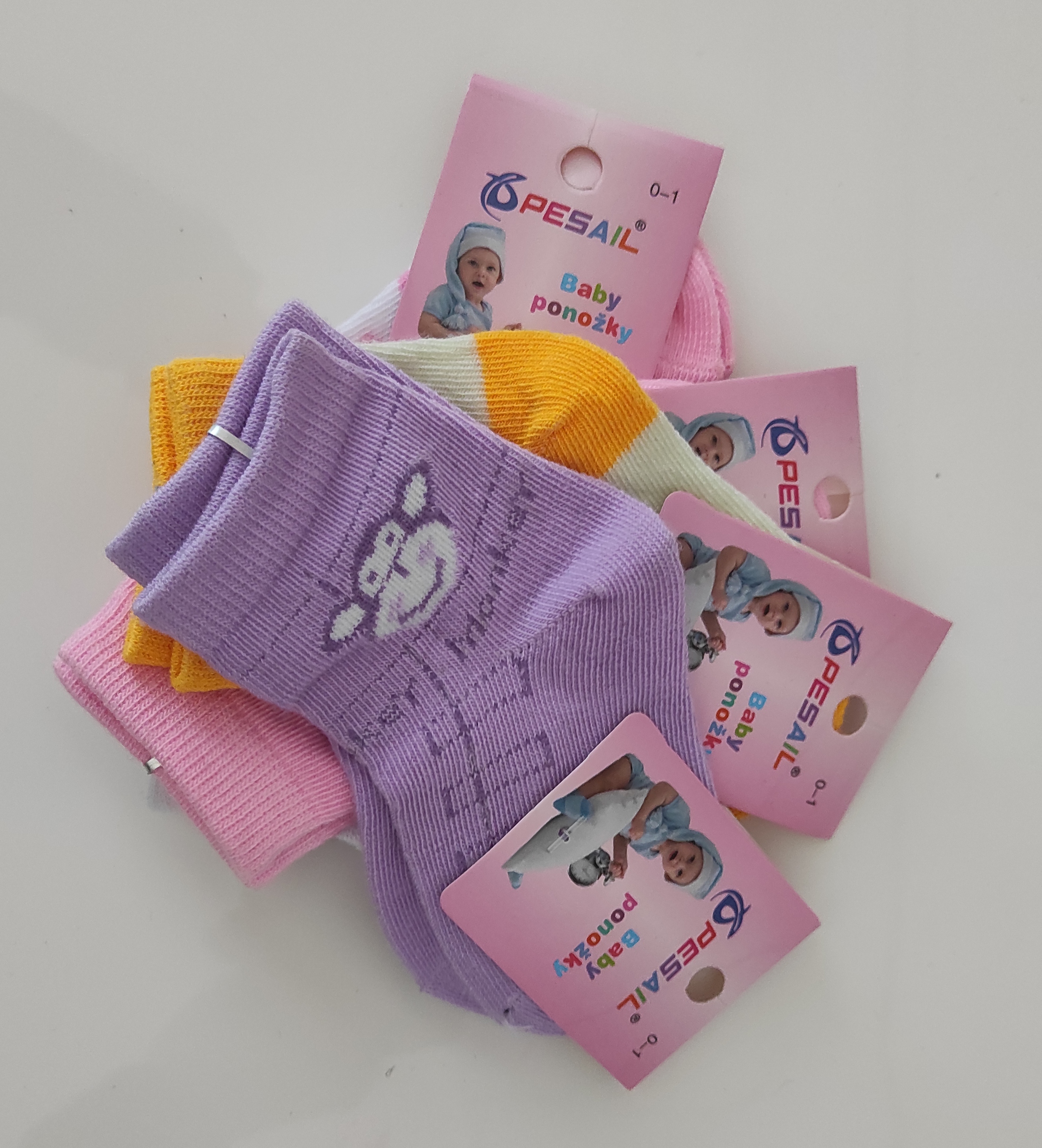 Ponožky baby 0-1rok mix 4ks já holčička